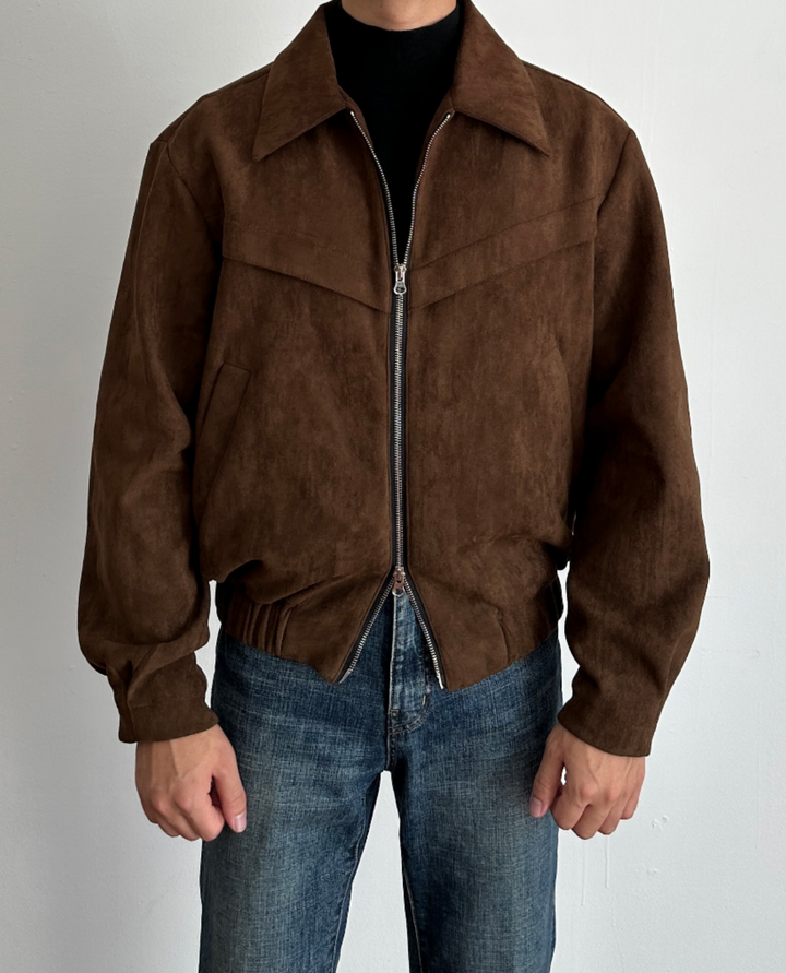 Marco Bellini | Suede Luxe Zip Jacket For Men