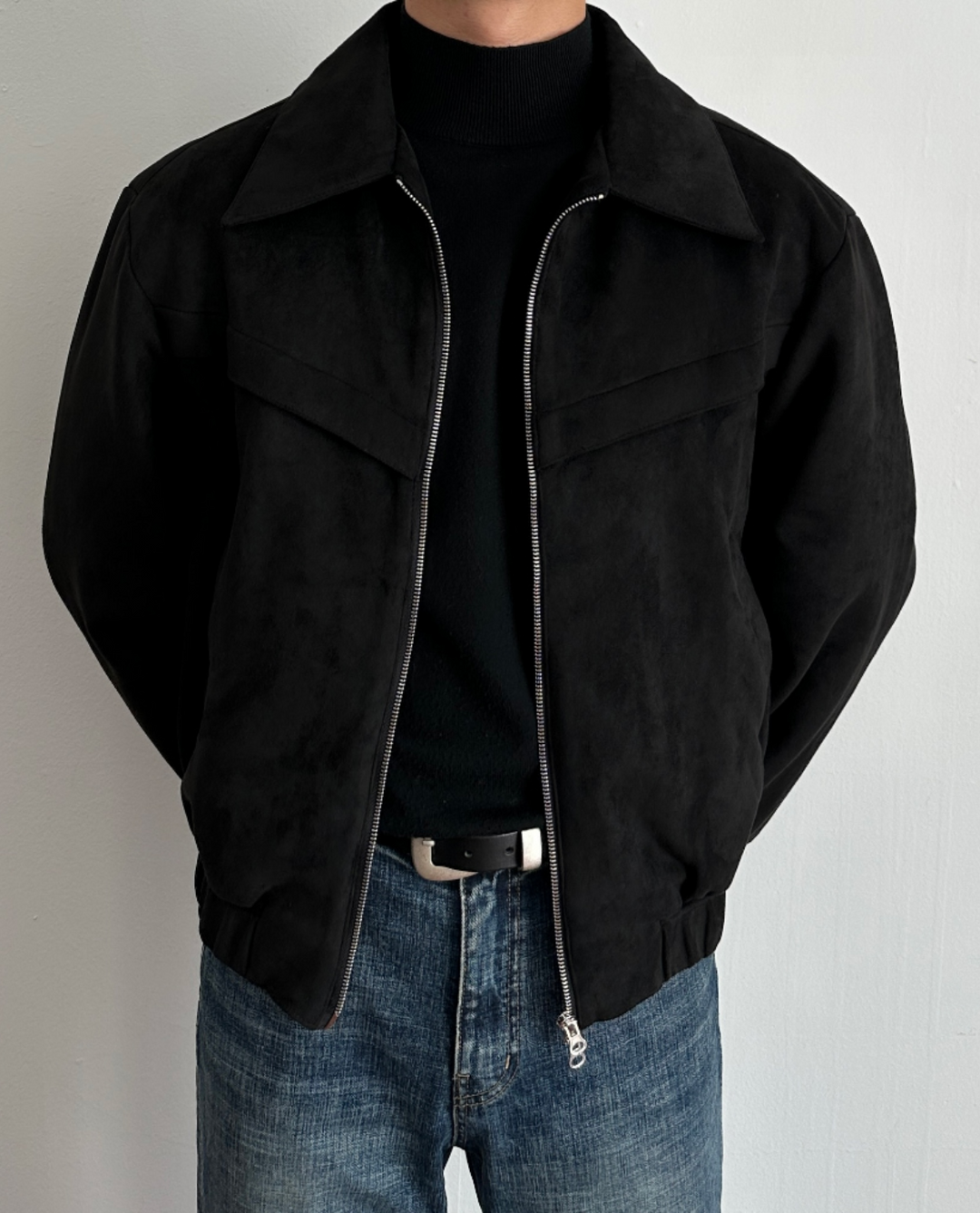 Marco DeLuca | Vintage Suede Zip Jacket with Tailored Modern Fit For Men
