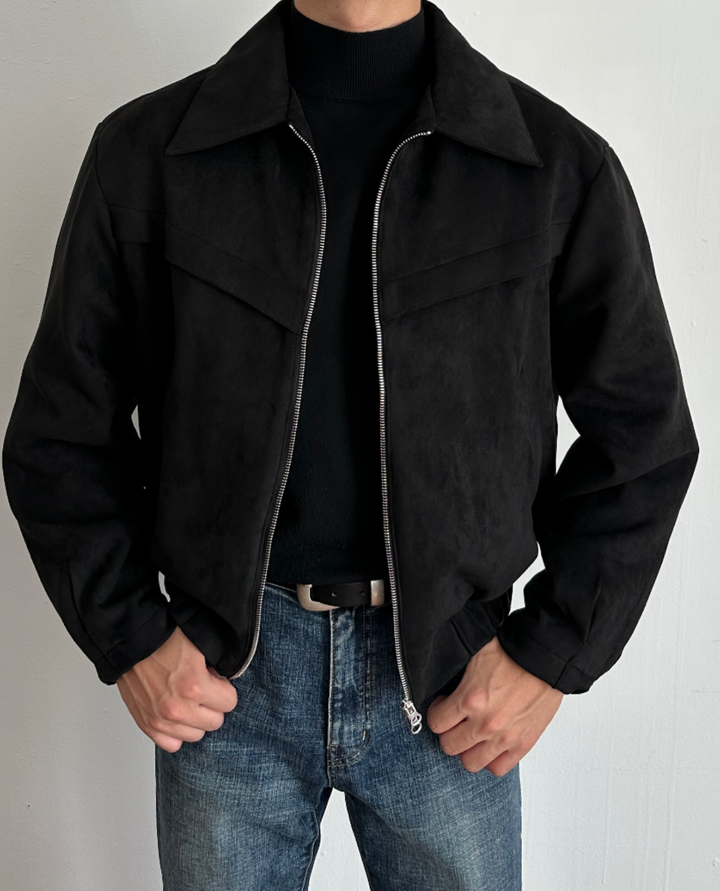 Marco DeLuca | Vintage Suede Zip Jacket with Tailored Modern Fit For Men
