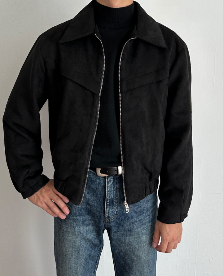 Marco DeLuca | Vintage Suede Zip Jacket with Tailored Modern Fit For Men