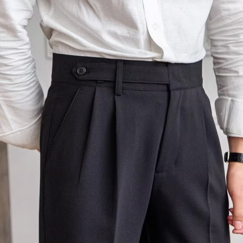 Alessio Romano | Tailored Pleated Trousers with Refined Structure For Men
