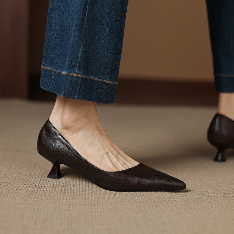 Maïa Leather Kitten Heel
