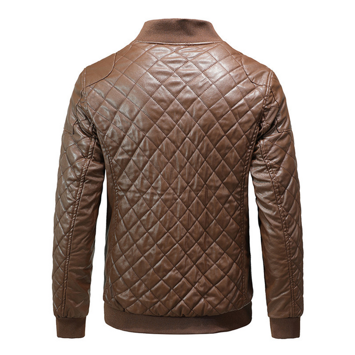 Luca Moretti | Quilted Leather Jacket For Men