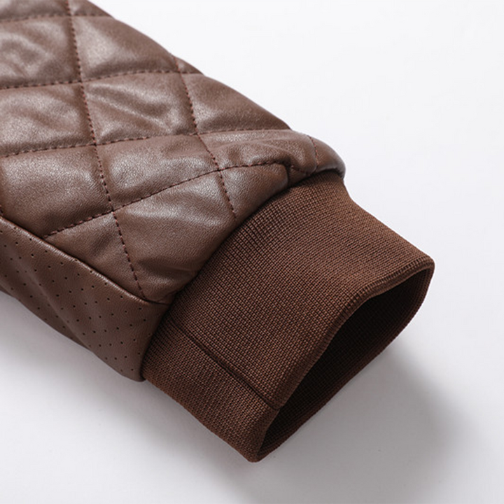 Luca Moretti | Quilted Leather Jacket For Men