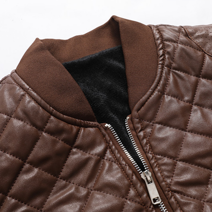 Luca Moretti | Quilted Leather Jacket For Men
