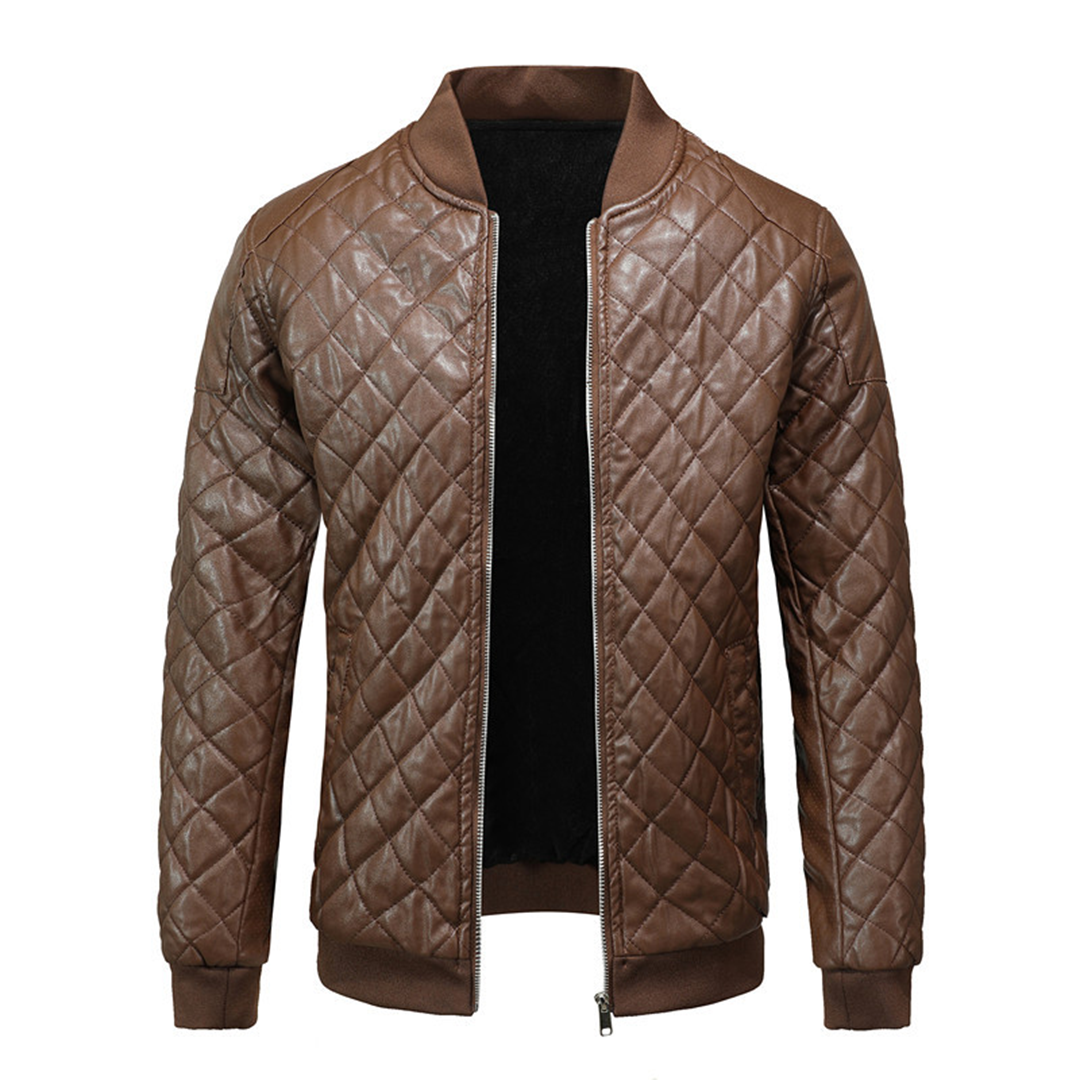 Luca Moretti | Quilted Leather Jacket For Men