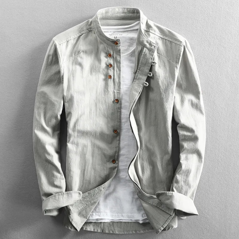 Mia Ottawa - Minimalist Japanese Collar Shirt