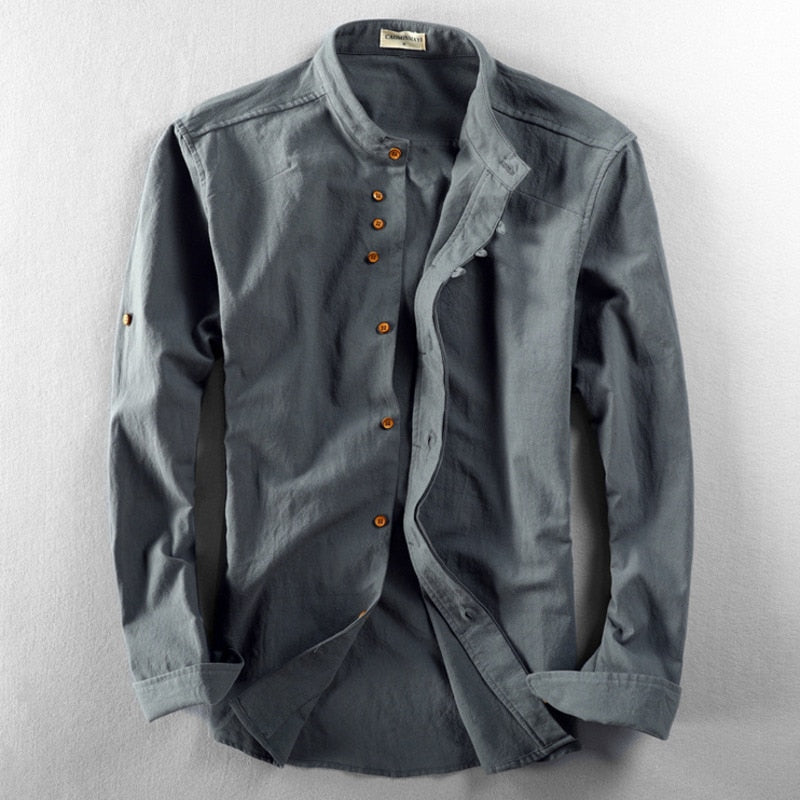 Mia Ottawa - Minimalist Japanese Collar Shirt