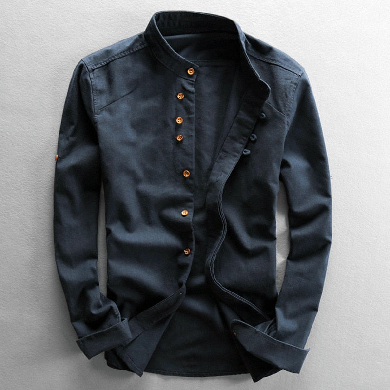 Mia Ottawa - Minimalist Japanese Collar Shirt