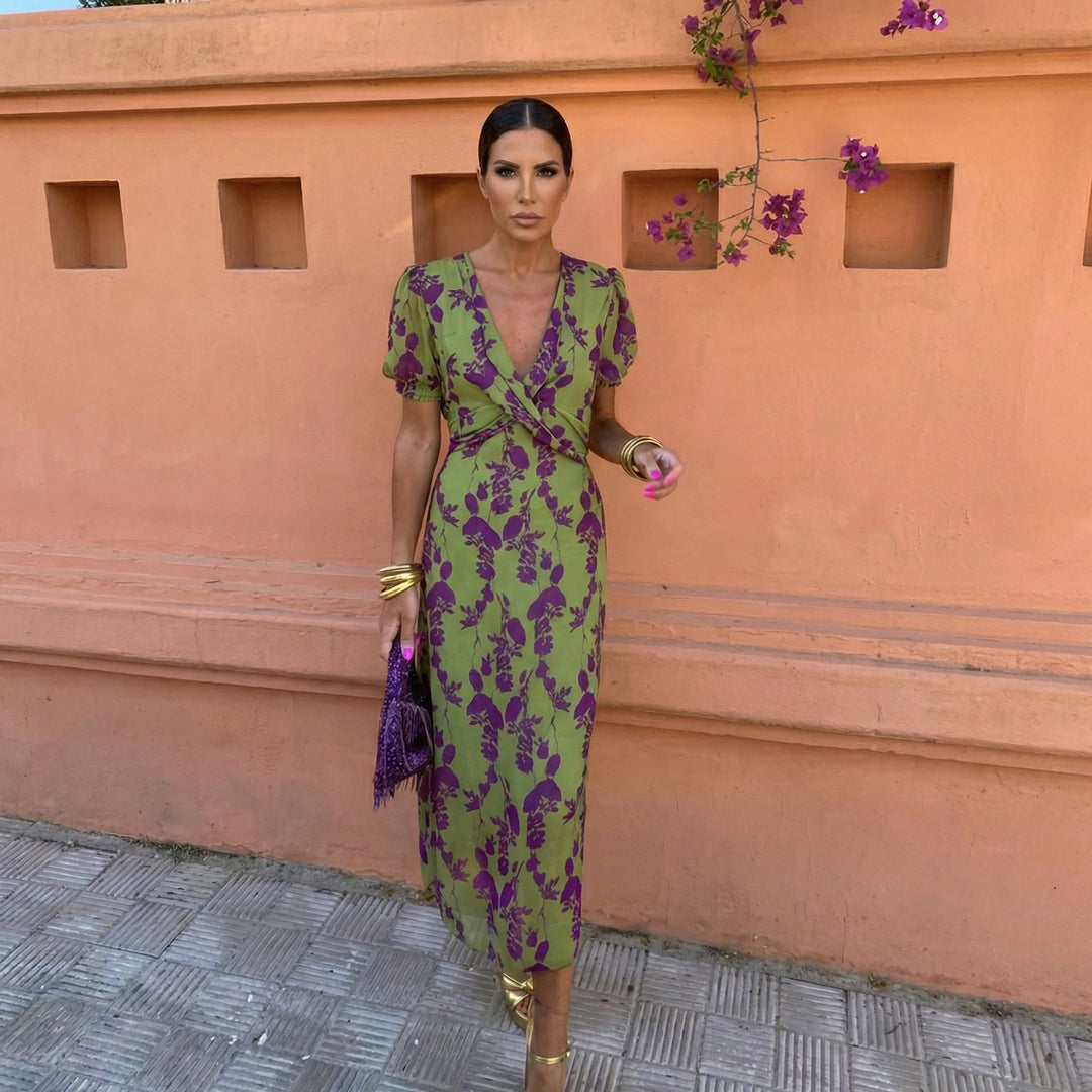 Ibiza Puff Sleeve Midi Dress