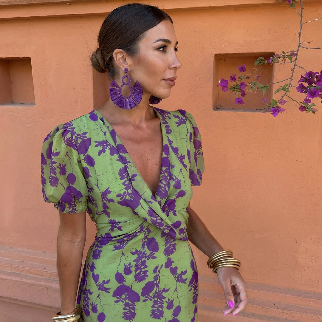 Ibiza Puff Sleeve Midi Dress
