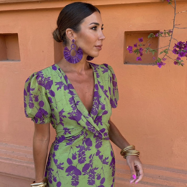 Ibiza Puff Sleeve Midi Dress