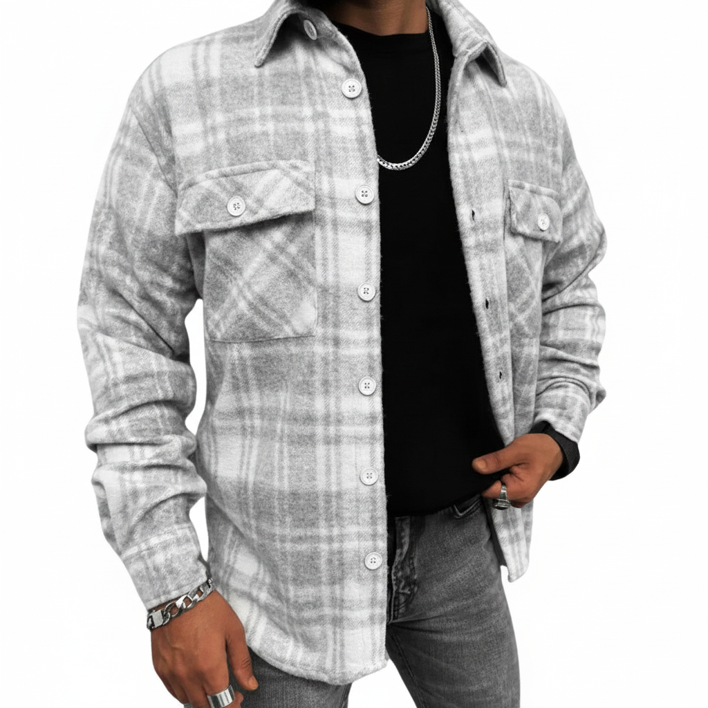 Oliver Laurent | Premium Plaid Overshirt Jacket For Men