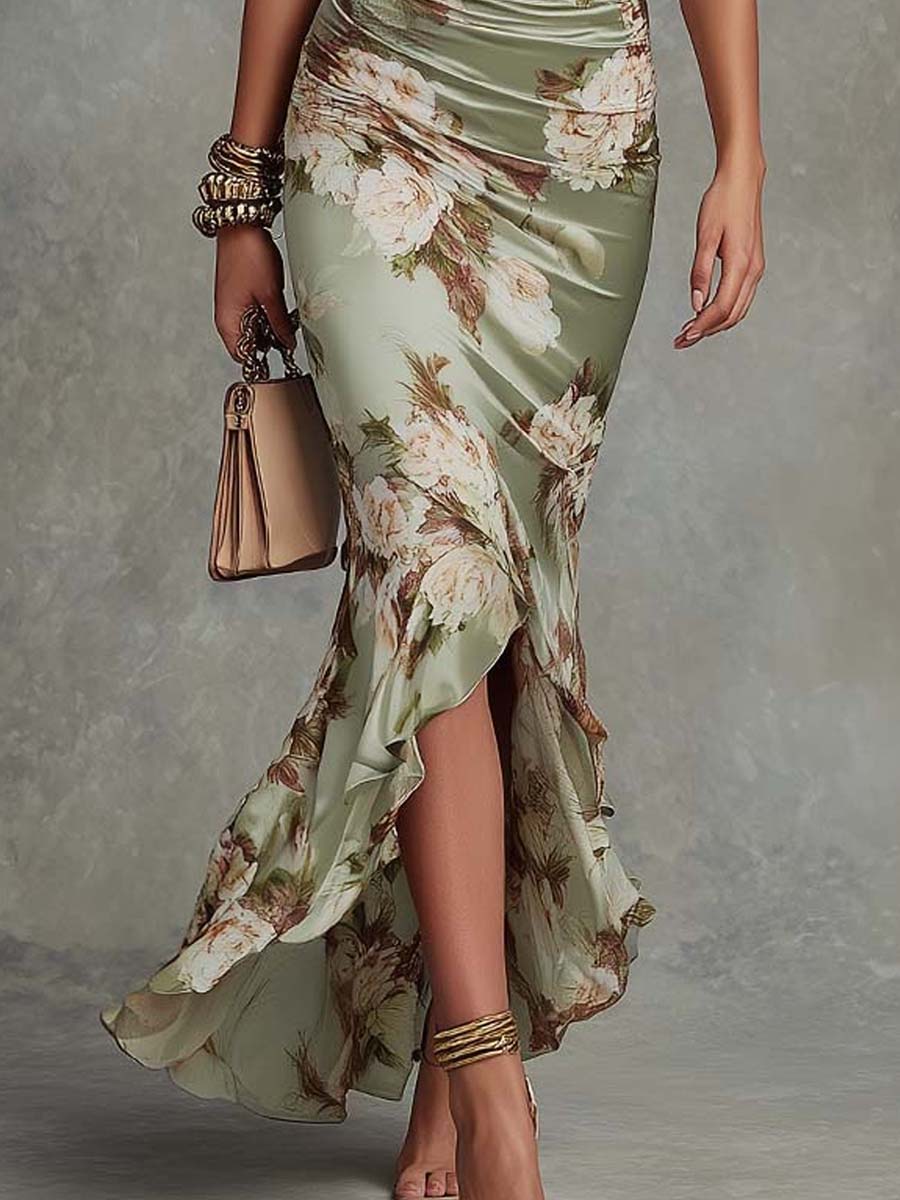 Rosalie Floral Ruched Midi Dress