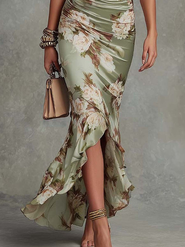 Rosalie Floral Ruched Midi Dress