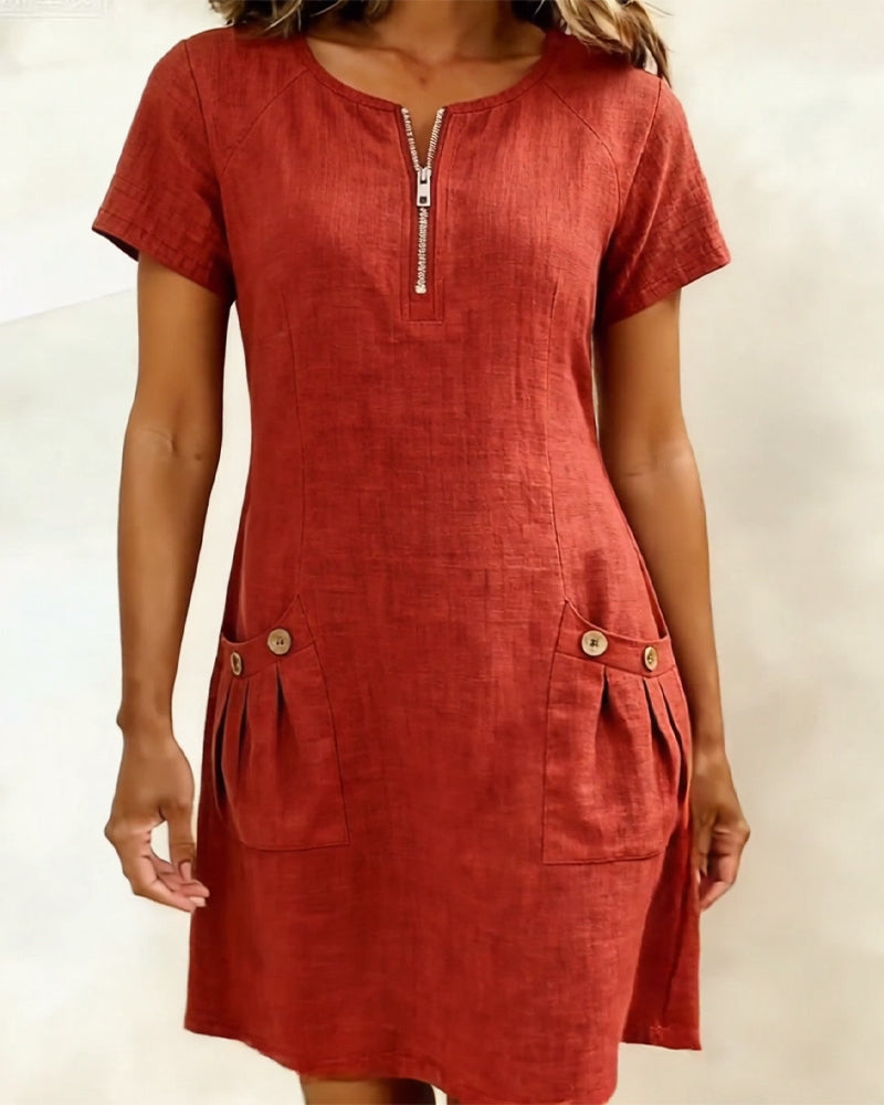 Manon Linen Zip Dress