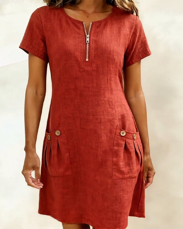 Manon Linen Zip Dress