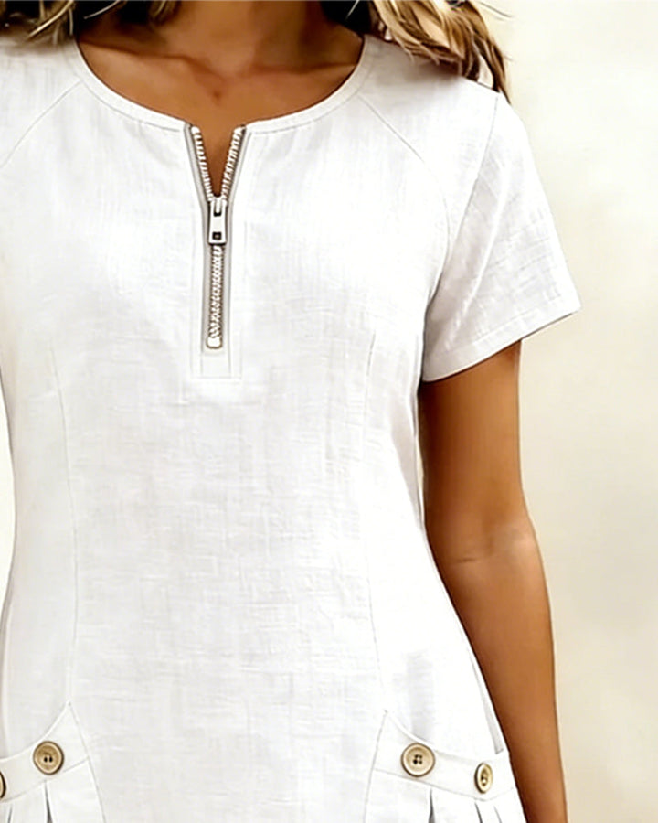 Manon Linen Zip Dress