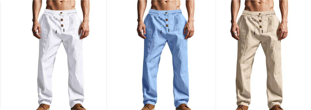 Owen Mitchell | Relaxed Linen-Blend Beach Trousers For Men