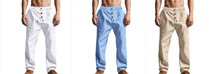 Owen Mitchell | Relaxed Linen-Blend Beach Trousers For Men