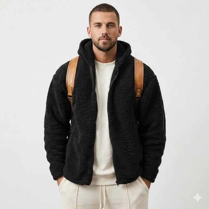 Ethan Moreau | Sherpa Zip Hoodie For Men