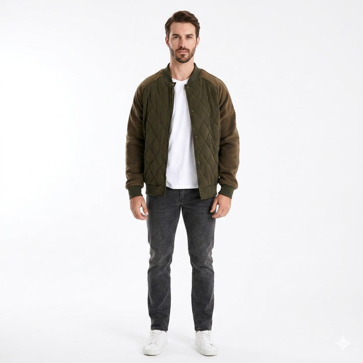 Luca Moretti | Quilted Bomber Jacket With Luxe Comfort For Men