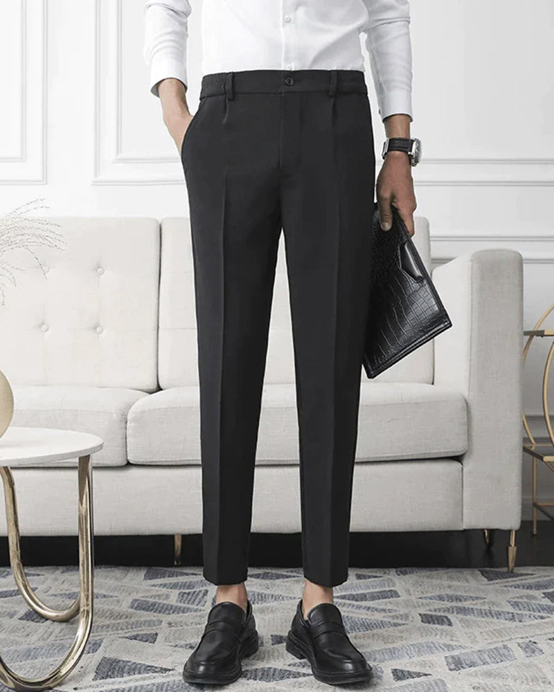 Giovanni Bellucci | Tailored Slim Fit Trousers with Refined Structure For Men