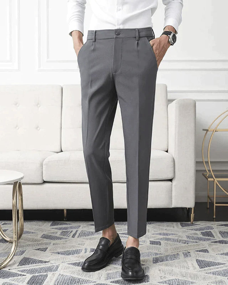 Giovanni Bellucci | Tailored Slim Fit Trousers with Refined Structure For Men
