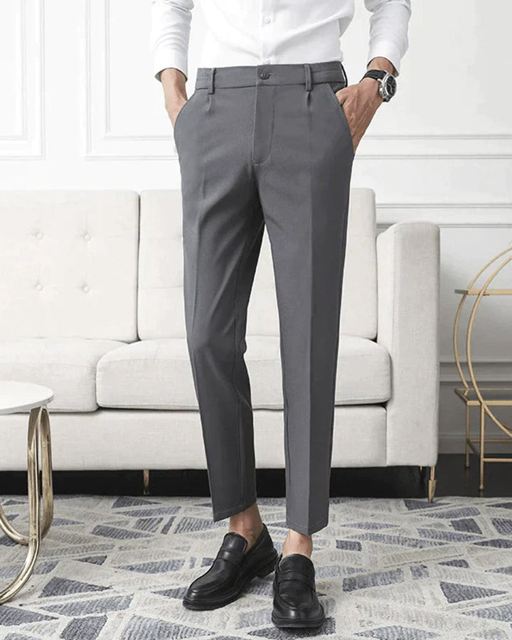 Giovanni Bellucci | Tailored Slim Fit Trousers with Refined Structure For Men