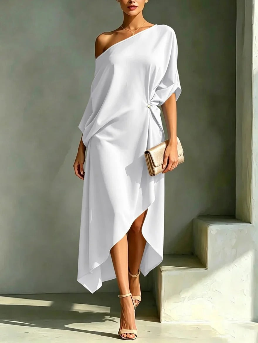 Maëva One-Shoulder Midi Dress