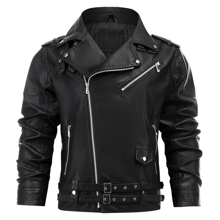 Damien Laurent | Classic Leather Biker Jacket For Men