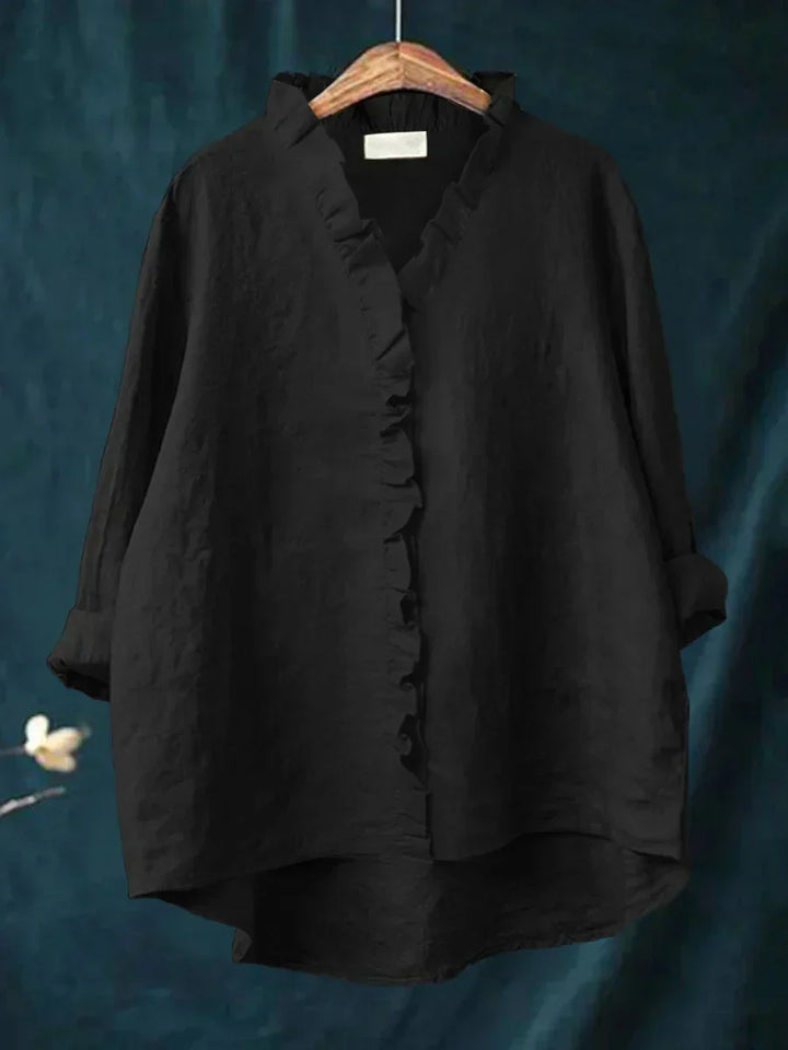 Colette Ruffle Linen Blouse
