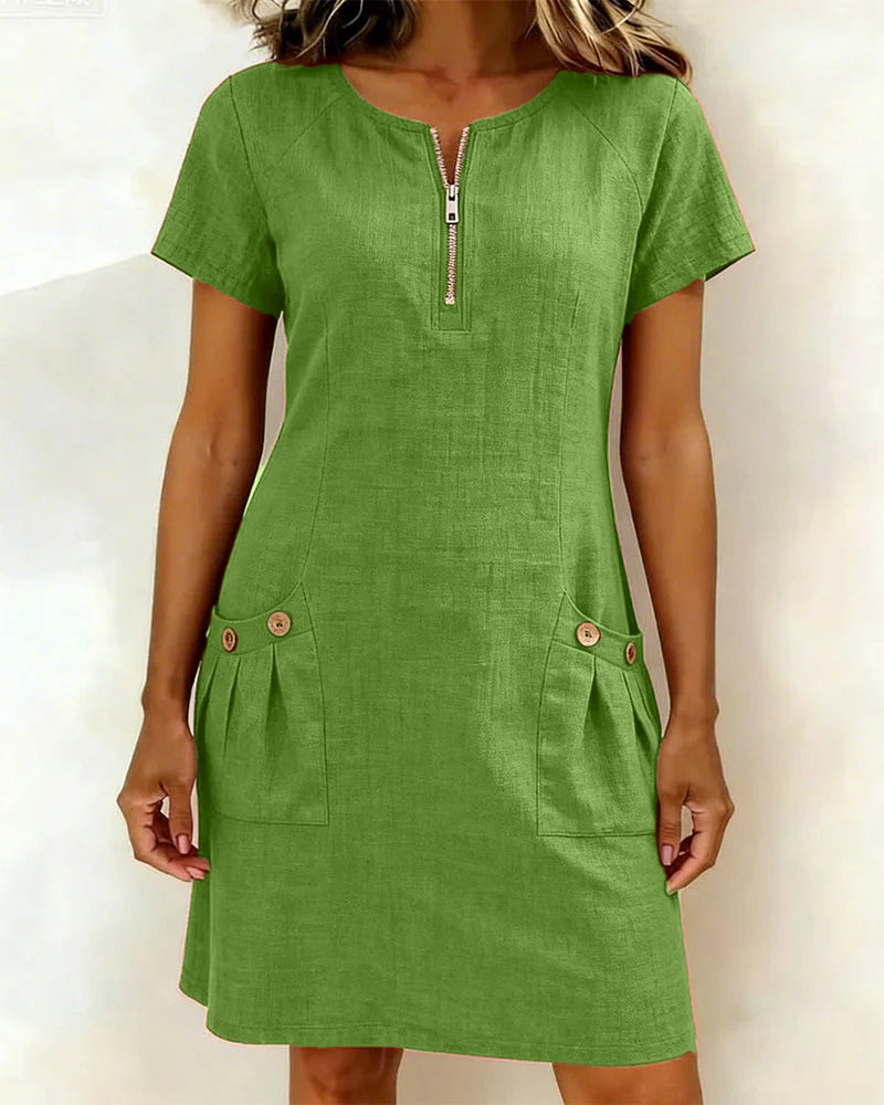 Manon Linen Zip Dress