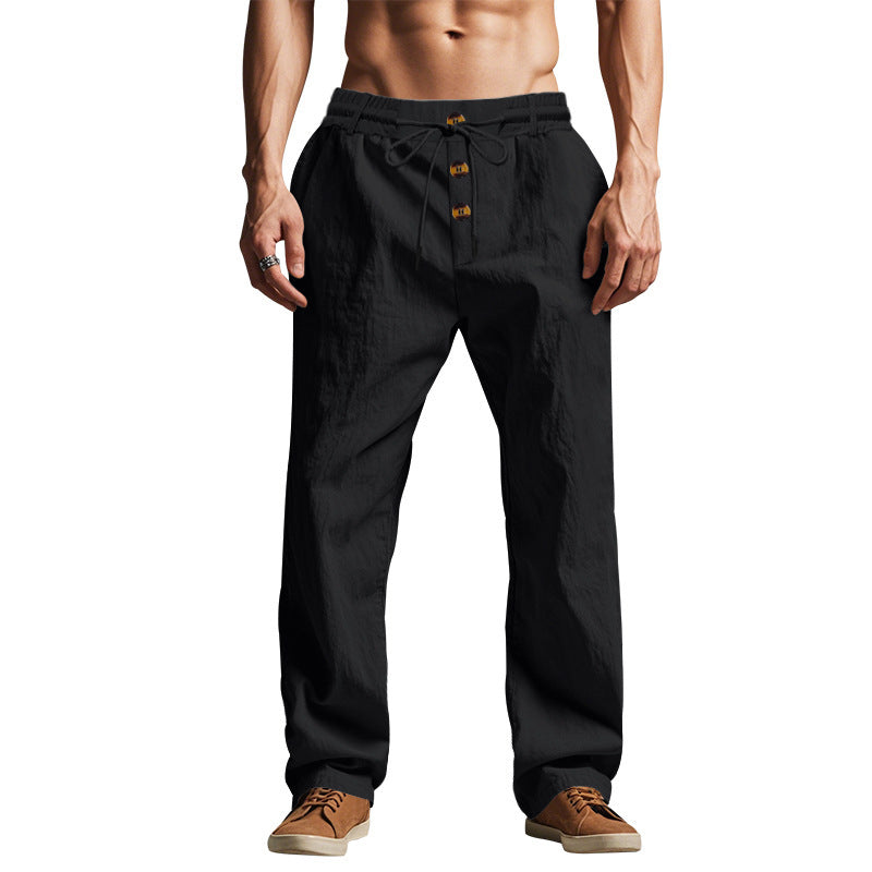 Owen Mitchell | Relaxed Linen-Blend Beach Trousers For Men
