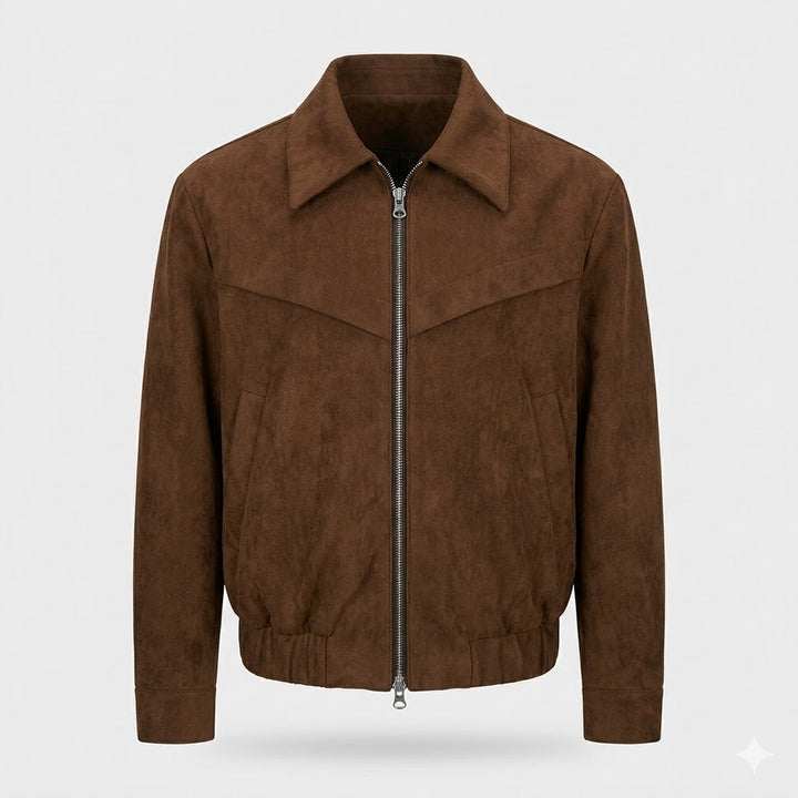 Marco DeLuca | Vintage Suede Zip Jacket with Tailored Modern Fit For Men