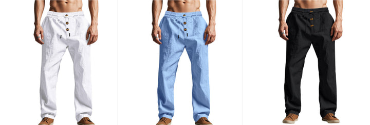 Owen Mitchell | Relaxed Linen-Blend Beach Trousers For Men