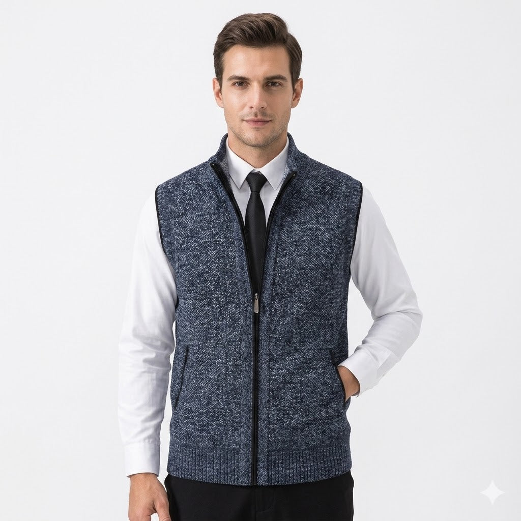 Matteo Sinclair | Knitted Zip Vest For Men