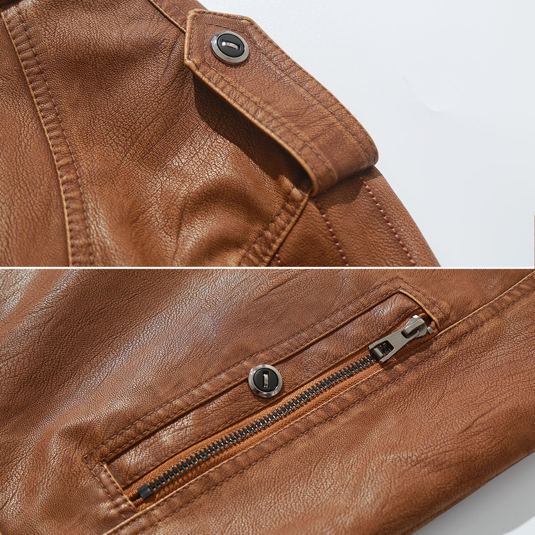 Julian Romano | Sherpa-Lined Leather Jacket For Men