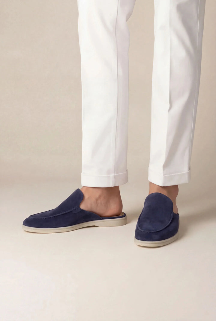 Navy Suède Yacht Mule