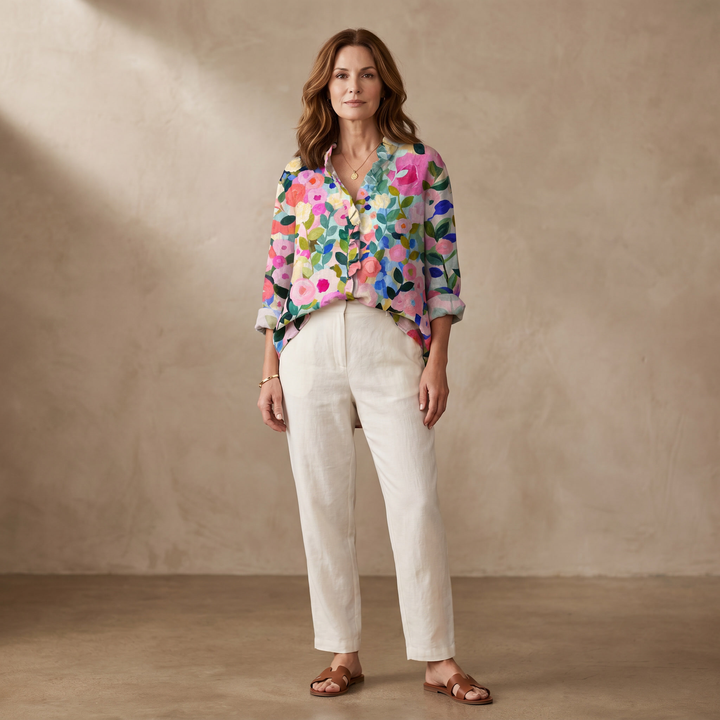 Margot Artist Print Blouse