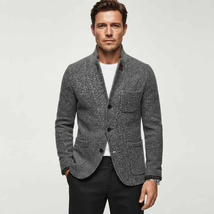 James Whitfield | Retro Wool-Blend Cardigan Jacket For Men