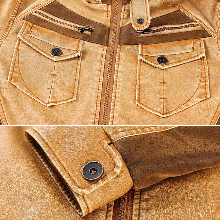 Sebastian Moreau | Premium Hooded Leather Jacket For Men