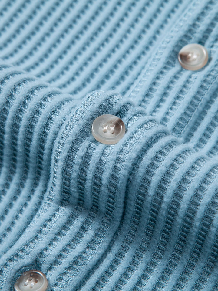 Button-Up Waffle Shirt