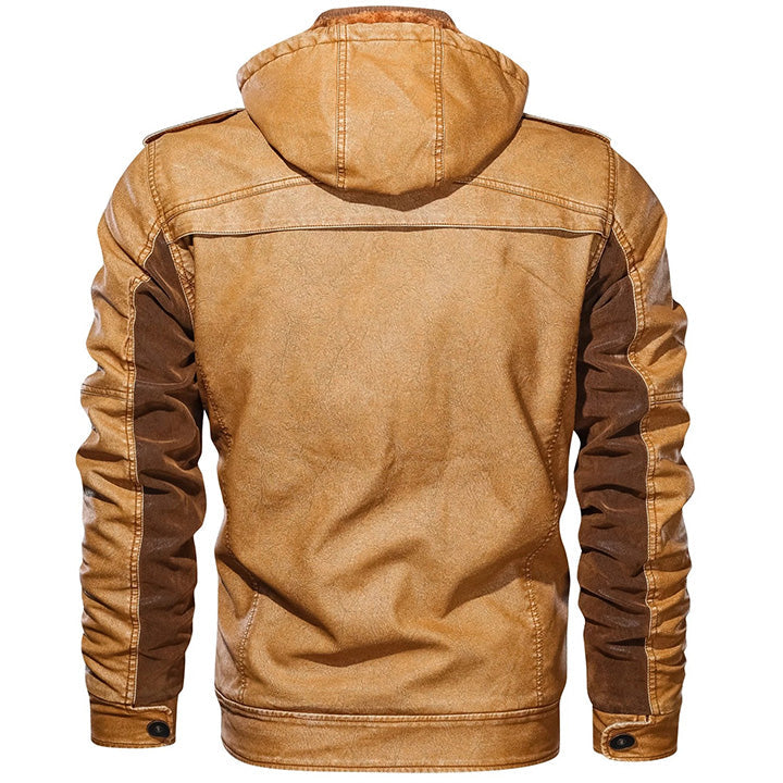 Sebastian Moreau | Premium Hooded Leather Jacket For Men