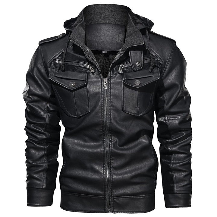 Adrian Rossi | Premium Hooded Leather Jacket For Men