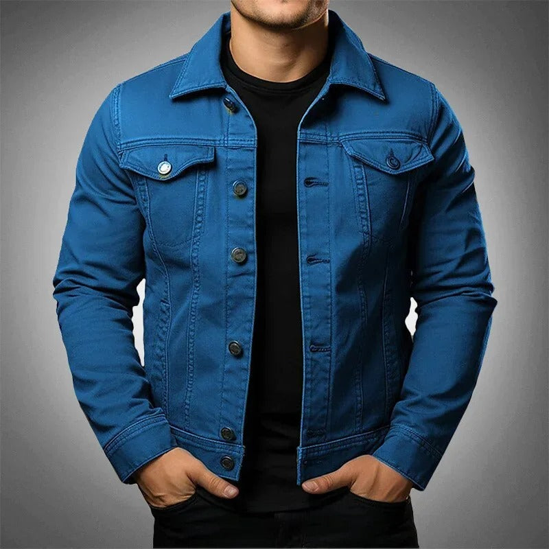 Marco Bellini | Classic Black Denim Jacket For Men