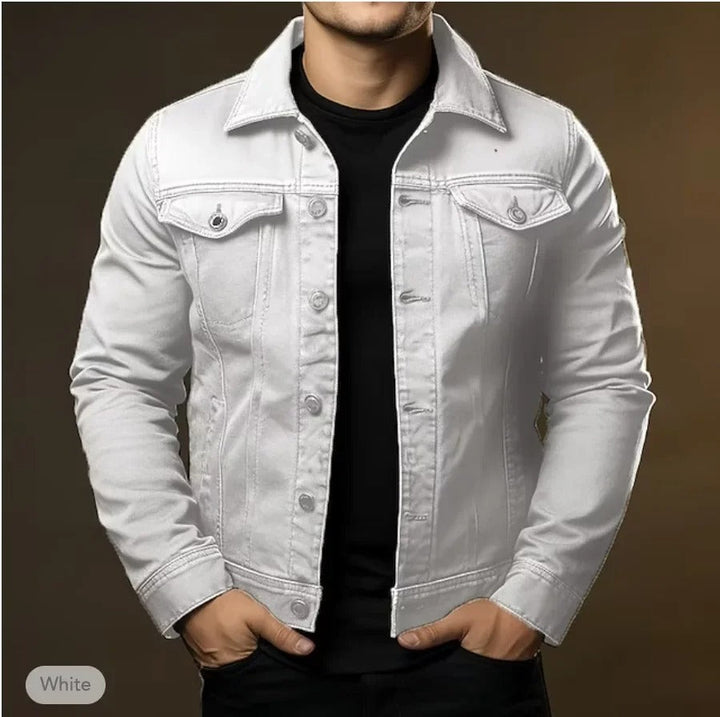 Marco Bellini | Classic Black Denim Jacket For Men