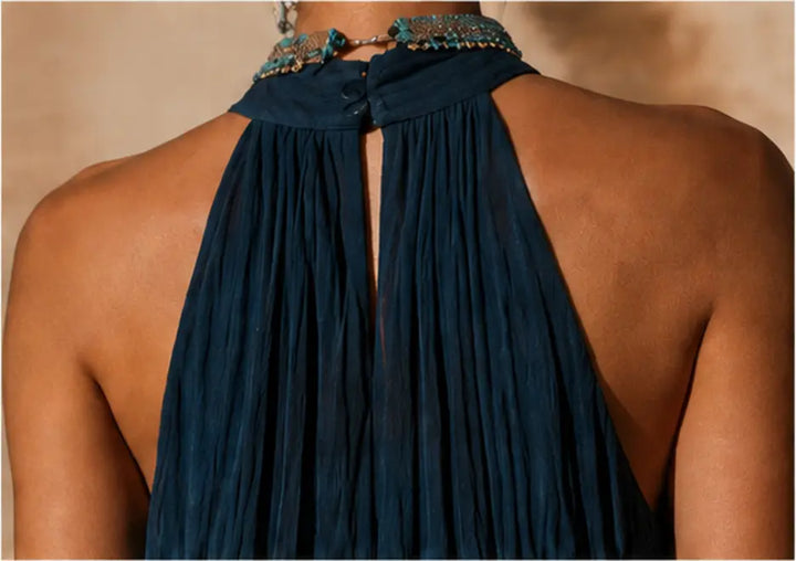 Mia Ottawa - Ombré Halter/V-Neck Maxi Dress