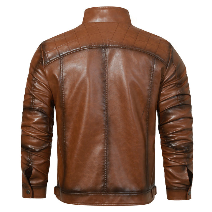 Vincent Moretti | Classic Leather Biker Jacket For Men