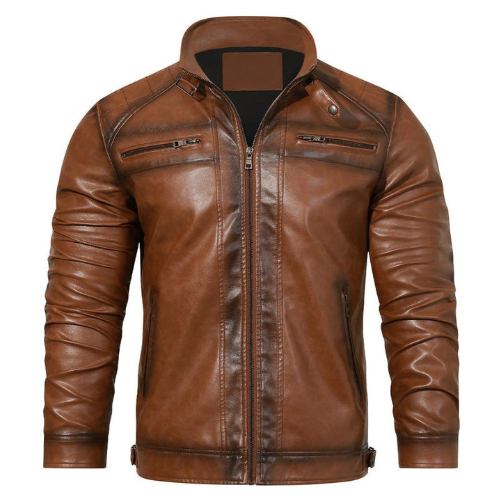 Vincent Moretti | Classic Leather Biker Jacket For Men